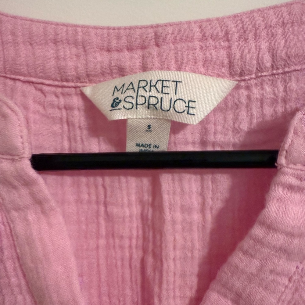 NWOT Market & Spruce Pink Textured Blouse - Picture 2 of 3